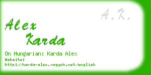 alex karda business card